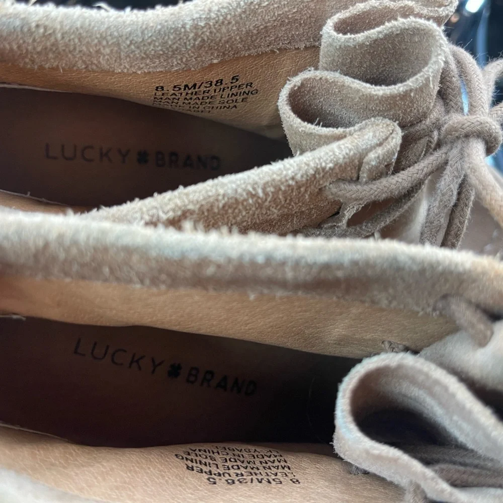 Lucky Brand Brown Suede Wedge Booties